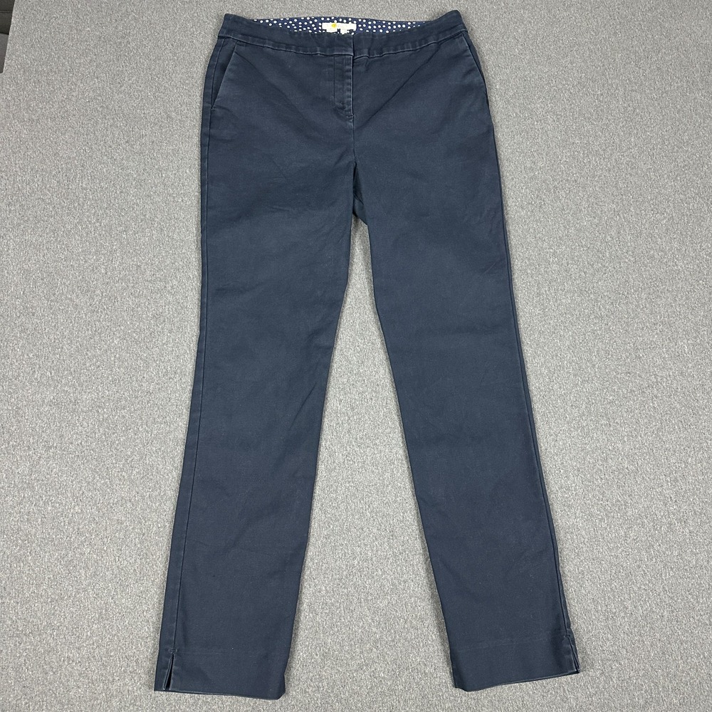 Boden Womens Navy Blue Richmond Chino Pants Pants US 10R UK 14R Cotton Slim